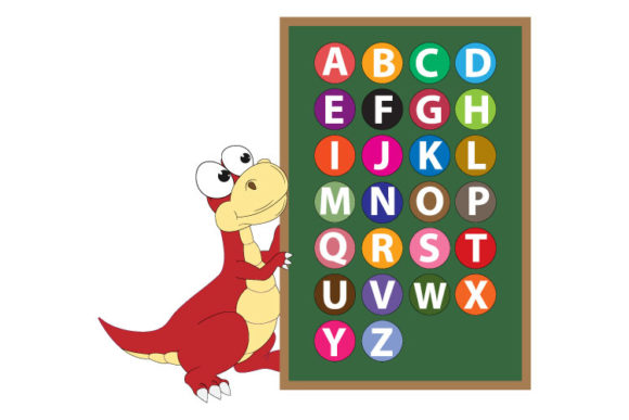 Download Cute Dinosaur with Alphabet Letters - Letters Collection