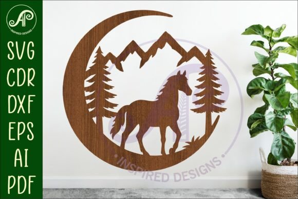 Download Crescent Moon Horse Animal Wall Sign - Animal wall sign Collection