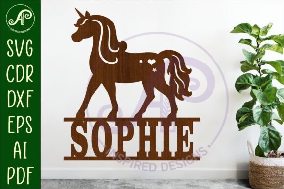Download Unicorn Name Sign Svg Laser Cut Template - Laser cut template Collection