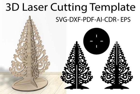 Download 3D Christmas Tree SVG Laser Cut Template - Laser cut template Collection