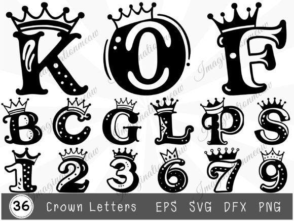 Download Crown Letters and Numbers Svg - Letters Collection