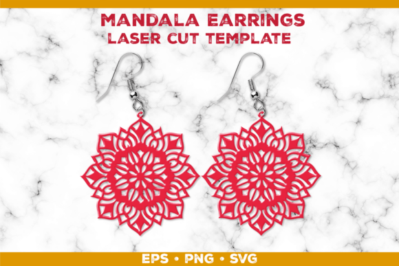 Download Mandala Earrings Laser Cut Template - Laser cut template Collection