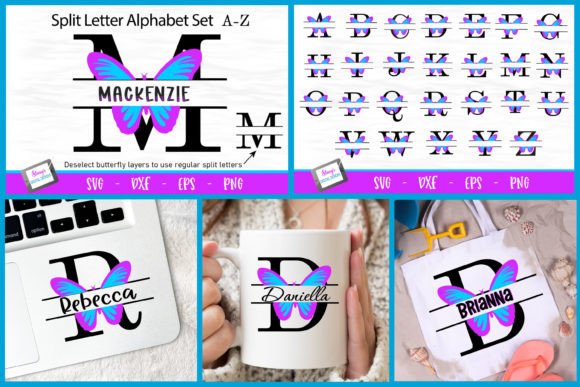 Download Split Letters | Butterfly Monograms - Letters Collection