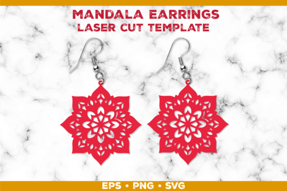 Download Mandala Earrings Laser Cut Template - Laser cut template Collection