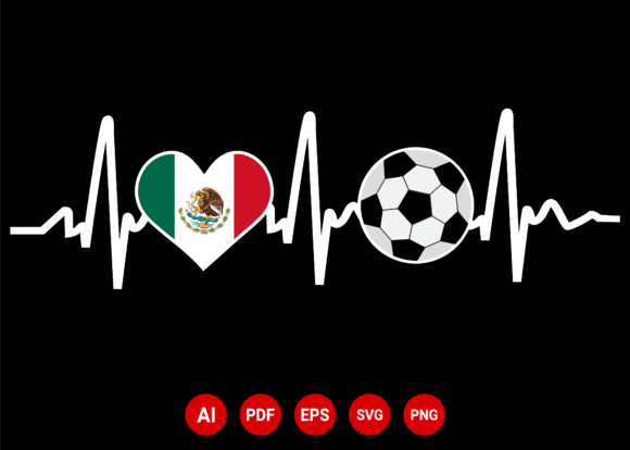 Download Mexico Flag Football Soccer Heartbeat - Football Collection