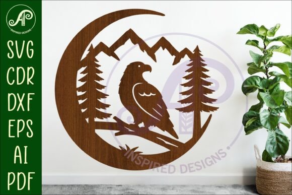 Download Crescent Moon Eagle Animal Wall Sign - Animal wall sign Collection